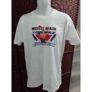 Vintage 80s Muscle Beach California T Shirt Members Only Single Stitch XL